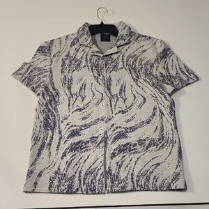 Abstract Textured Short Sleeve Shirt